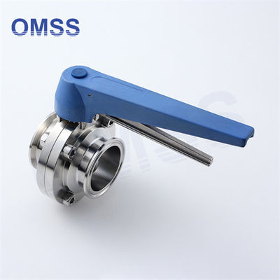 Valvola a farfalla in acciaio inossidabile da 0,5&quot;-12&quot; 3A SMS DIN Tri Clover di grado alimentare con sparatutto a trazione