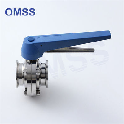 Valvola a farfalla in acciaio inossidabile da 0,5&quot;-12&quot; 3A SMS DIN Tri Clover di grado alimentare con sparatutto a trazione
